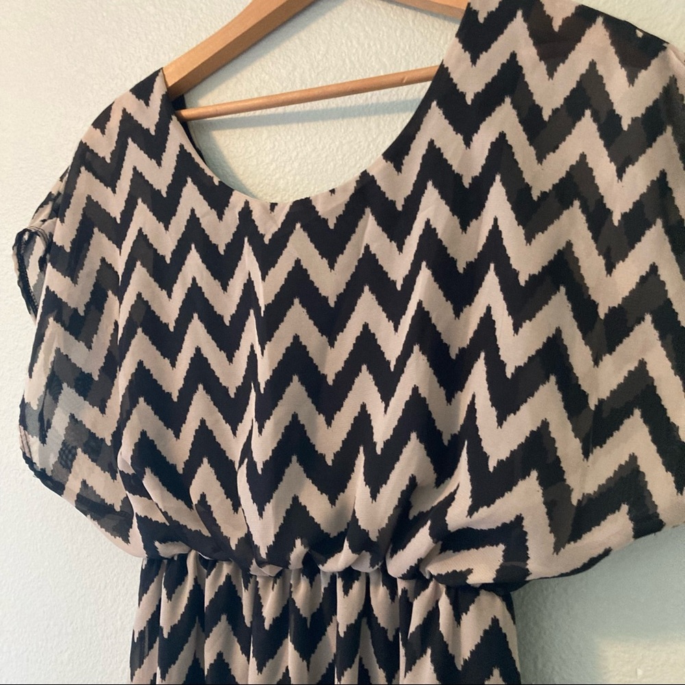 Maxi Dress with Chevron Pattern